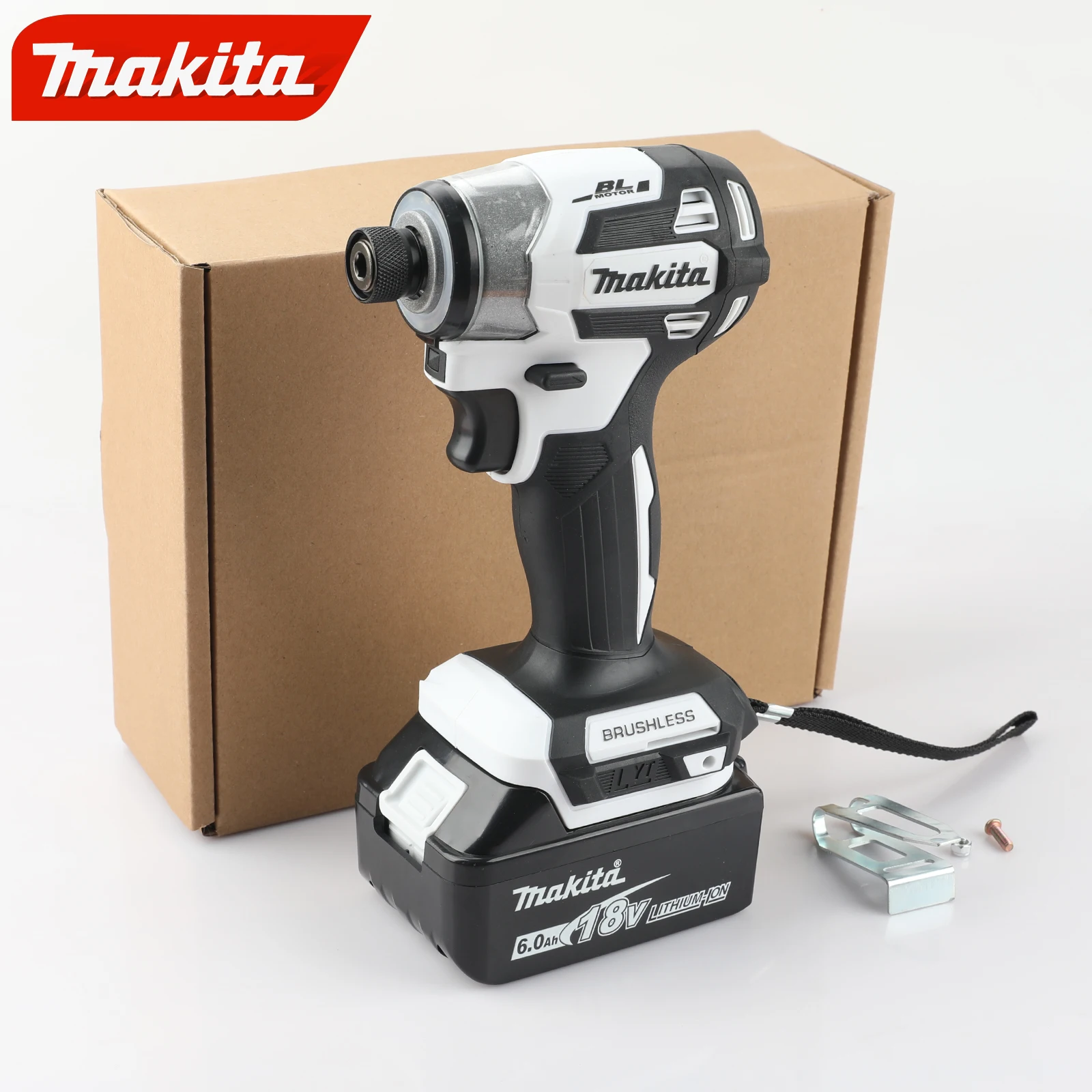 Makita DTD173 White Cordless Impact Driver 18V Brushless Motor Electric Drill Rechargeable Electric Drill Tools