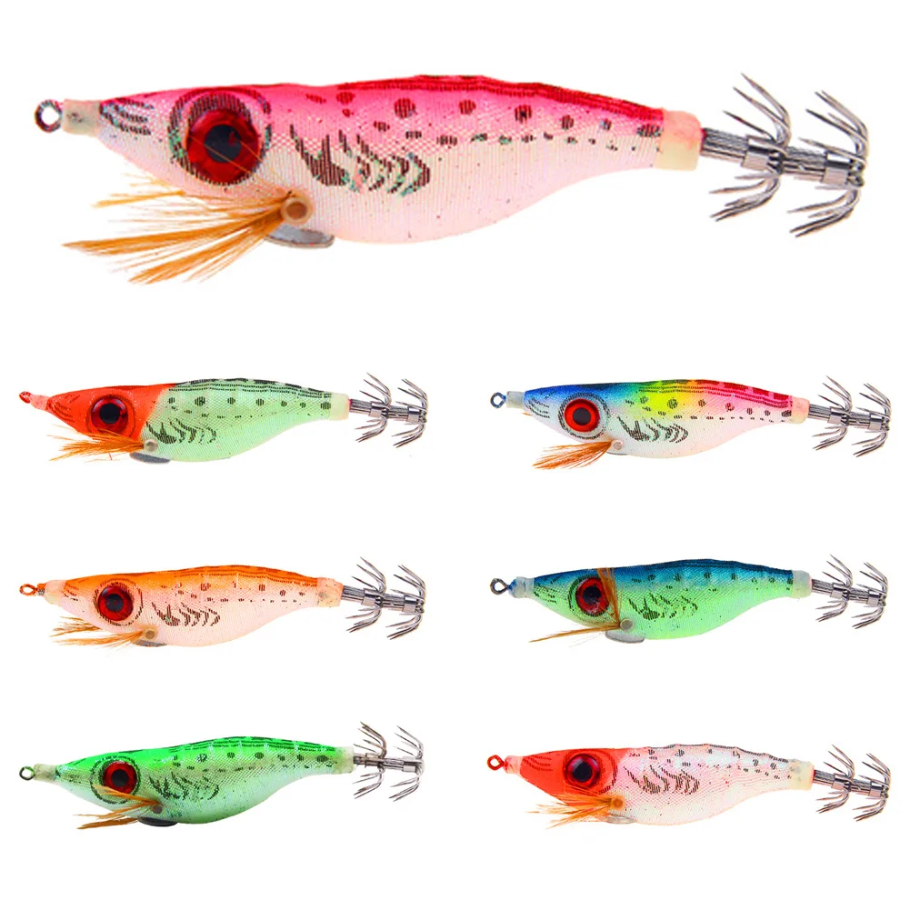 10cm 9.2g Fishing Bait Luminous Wood Shrimp Luminous Shrimp Squid Needle Octopus Hook Fake Bait Fish Hook