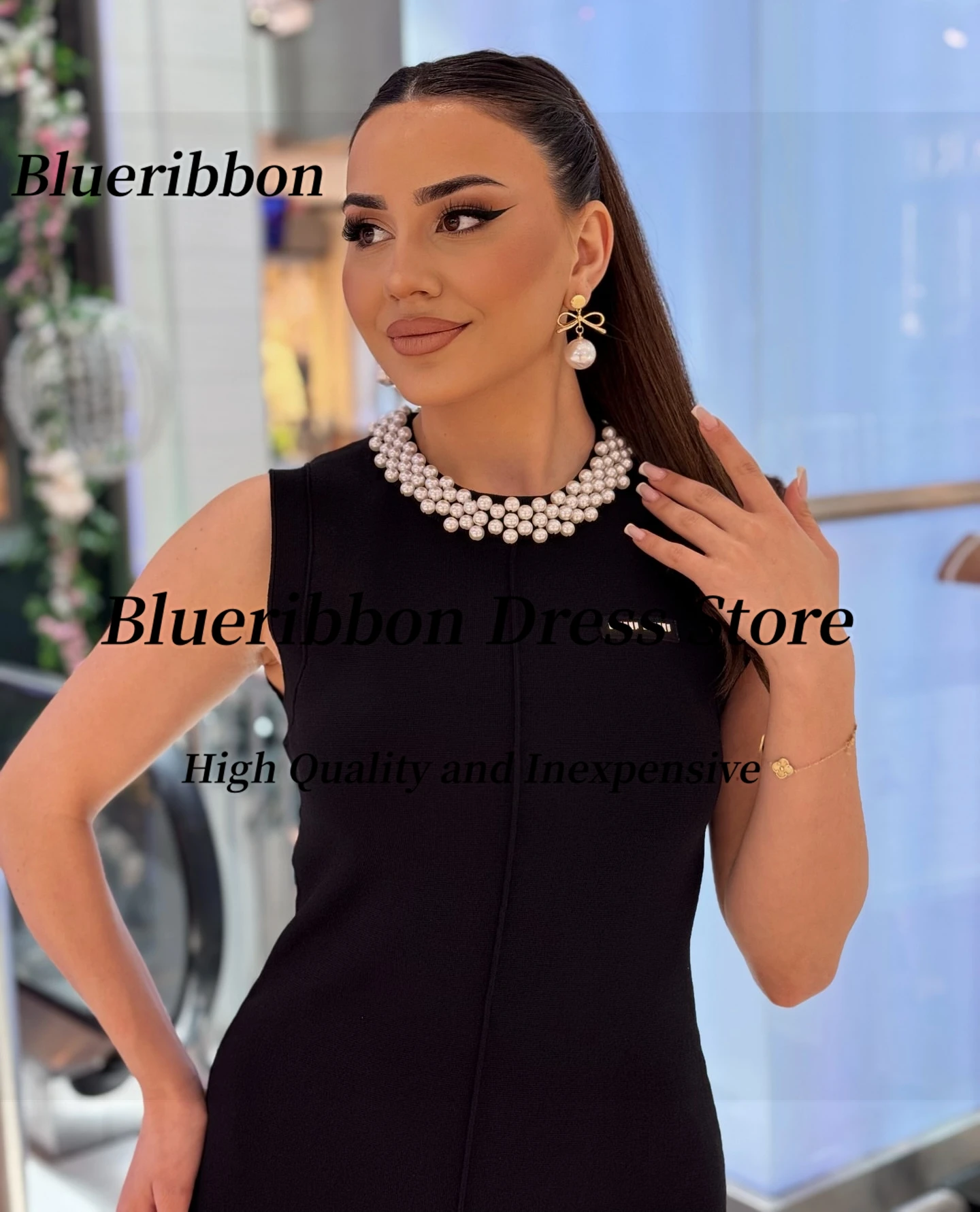 Blueribbon Galajurken Kralen Hals Robe Des Cocktailjurk Rits Terug Mini Speciale Feestjurken Aangepast