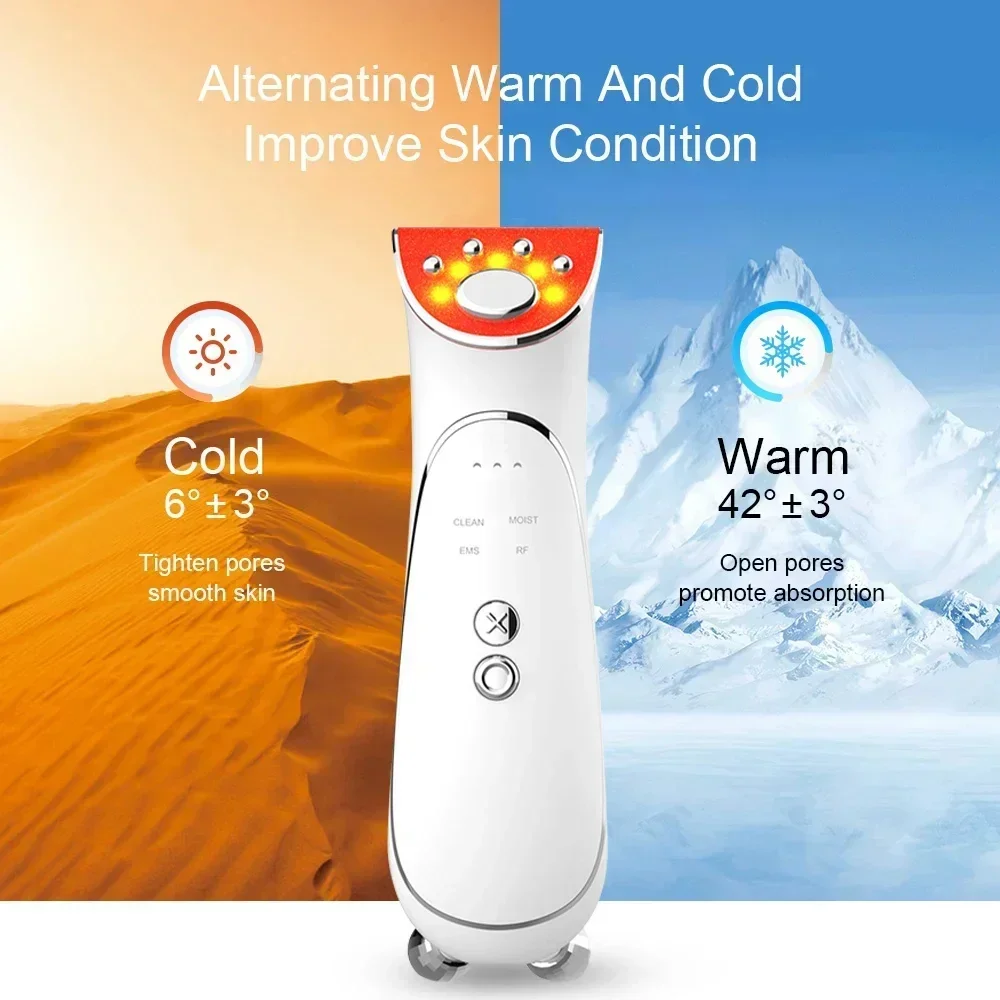 EMS Facial Massager LED Lichttherapie Sonic Ion Trillingen Huidverstrakking Anti Rimpel Gezicht Lifting Huidverjonging Care Tool