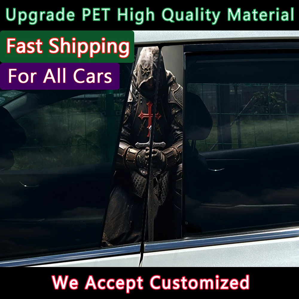

Skeleton Samurai Auto B Pillar Waterproof Cool Decoration Cover Scratches Sunscreen Car Doors Pillar Vinyl Decals