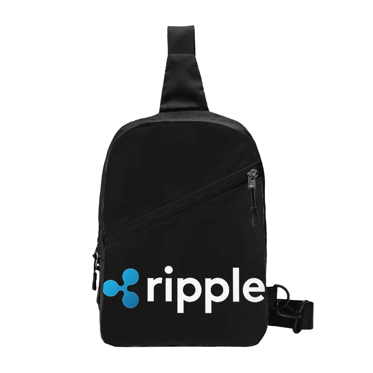 Ripple (XRP) Crypto Chest Bag Men Sling Crossbody Backpack Chest Bag Travel Hiking Daypack Shoulder Bag