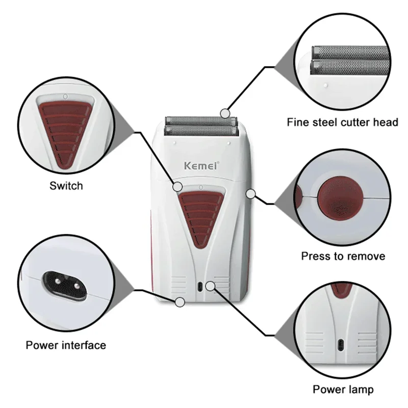 Kemei KM-PG809A KM-PG232 LCD USB شحن مقص الشعر قابل للتعديل المهنية آلة القطع KM-3382 ماكينة حلاقة المتقلب للرجال