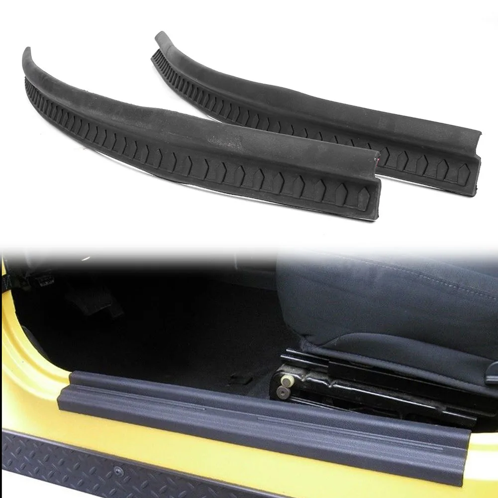 2Pcs Car Door Sill Car Scuff Plate Entry Guard Cover Trim For Jeep Wrangler TJ 1997 1998 1999 2000 2001 2002 2003 2004 2005 2006