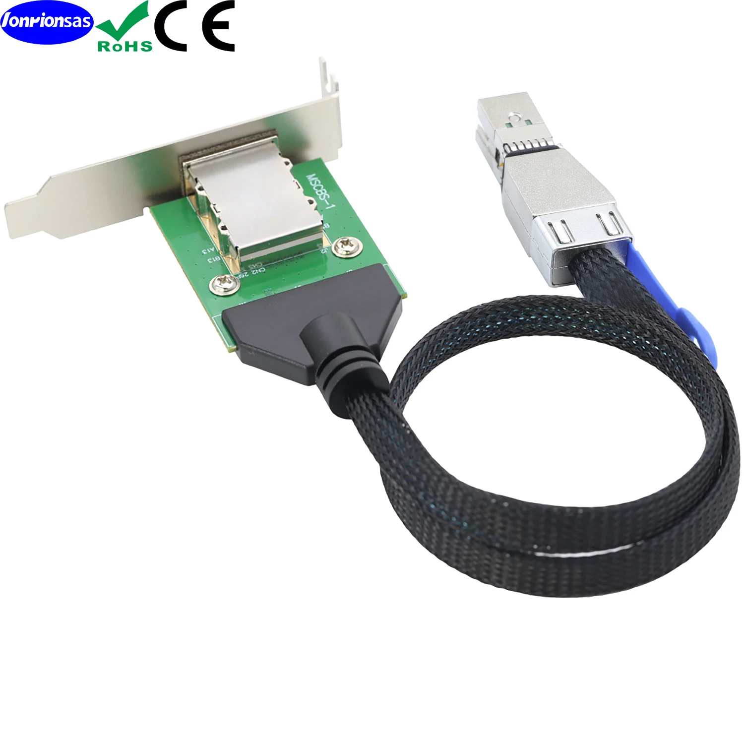 Mini SAS HD SFF-8644 a HD-8088, adaptador de servidor de curva hembra, cable de conversión de tarjeta