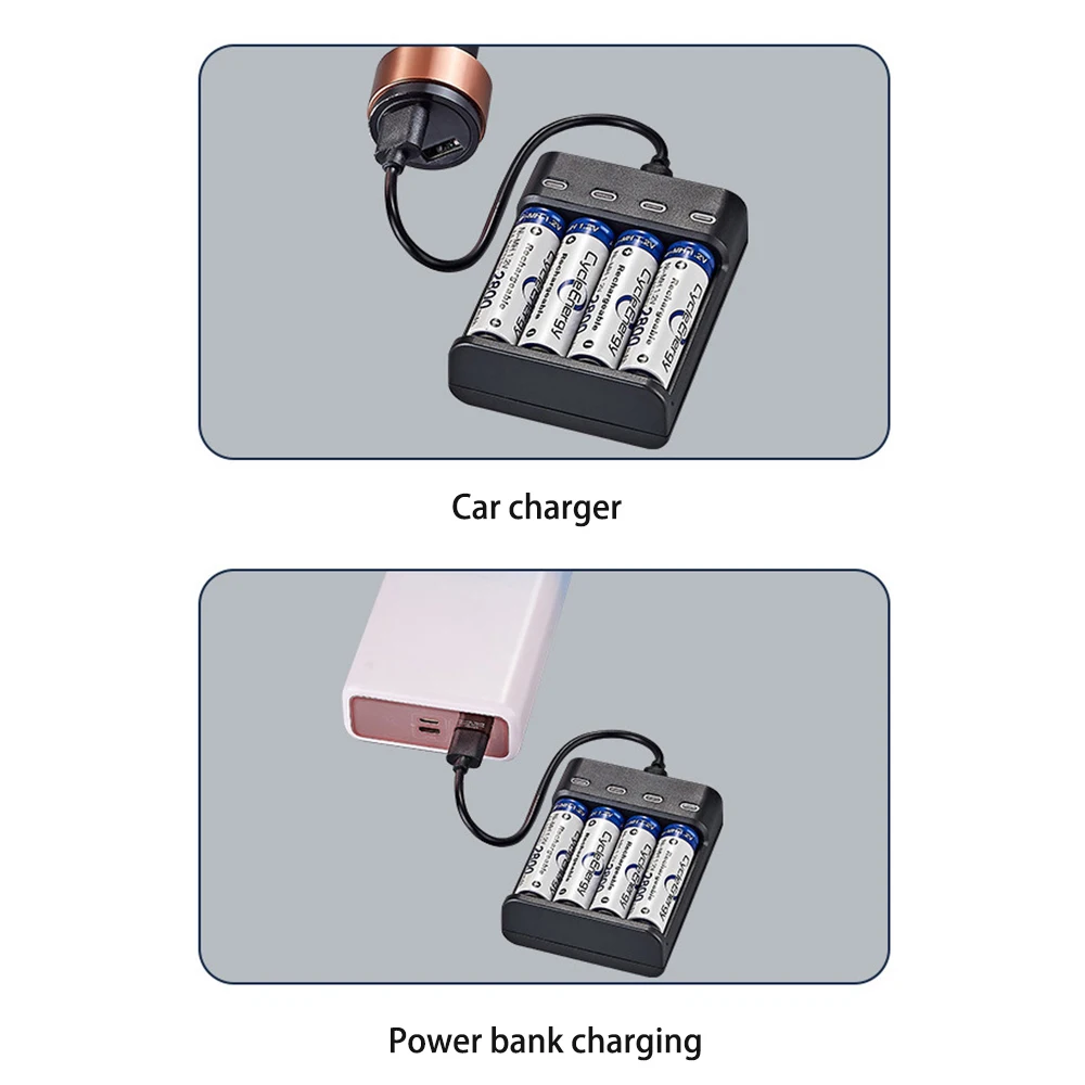 4 Onafhankelijke Sleuven Snelle Batterijlader Voor Aa/Aaa Ni-mh/NI-CD Oplaadbare Batterijen Met Bescherming Tegen Overladen