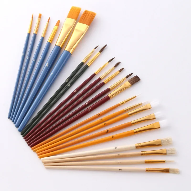 

25Pcs/Set Multifunctional Fine Hand Paint Brush Nylon Painting Brush Oil Acrylic Brush Watercolor Pen Art Supplies For Student