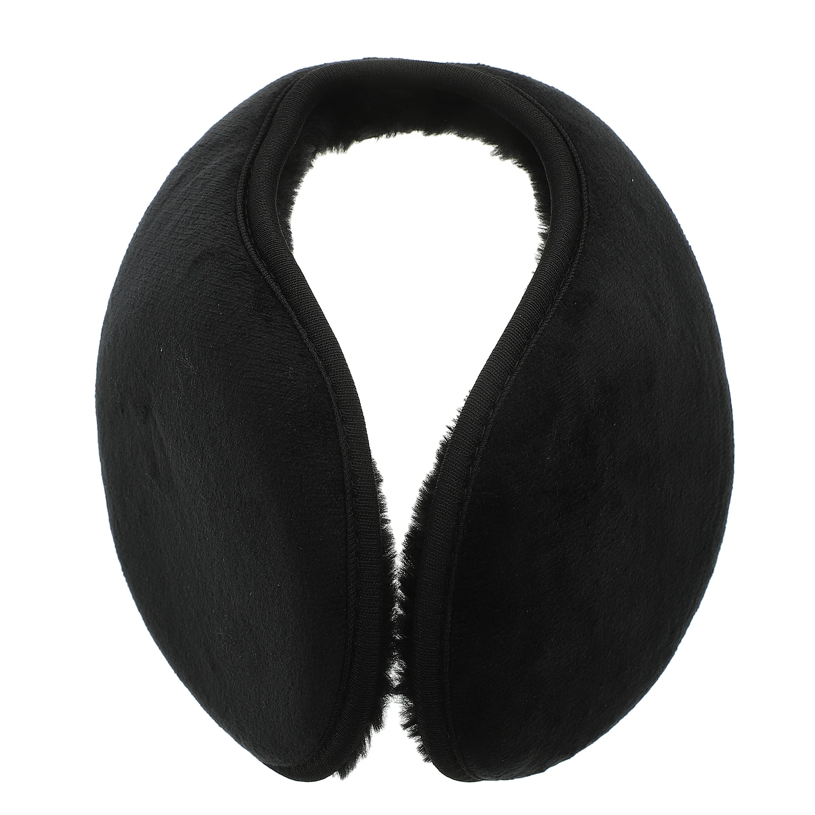 

Soft Plush Foldable Unisex Earmuffs Warm Winter Ear Cover For Travel Skiing Black
