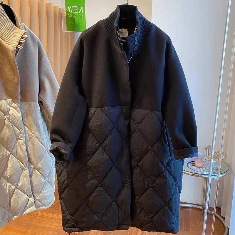 سترات باركاس صوفية بخياطة من القطن للنساء 2026 سترات كشمير فضفاضة جديدة موضة الشتاء بأكمام طويلة ملابس خارجية دافئة للسيدات #3