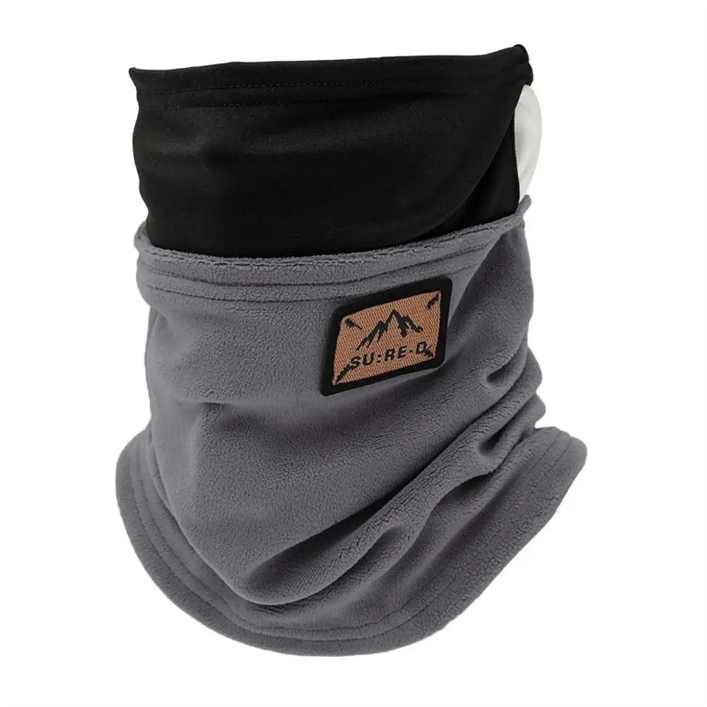Fashion Fleece Neck Gaiter Cold-proof Keep Warm Ski Tube Scarf Plush Ear Hanging Face Cover For Autumn Winter