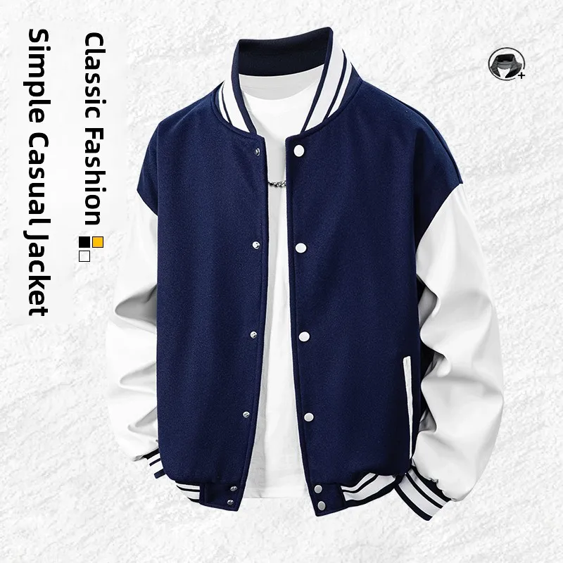 Bluza baseballowa dla par, luźna odzież wierzchnia, długa bluza, młodzieżowa, codzienna, męska, damska, jesienno-zimowa, modny trend.