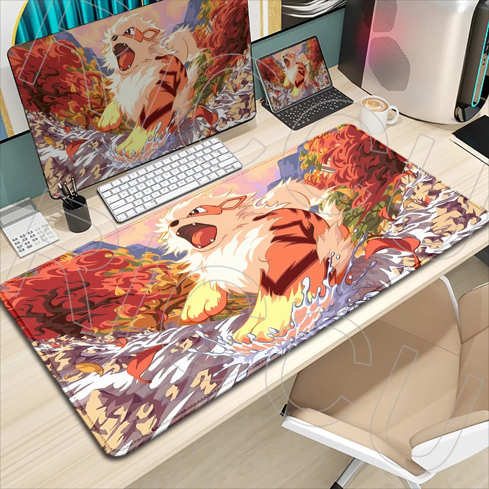 

PC Accessories Growlithe Pokemon Mousepad Rug XXL Mouse Pad Large Game Computer Keyboard Desk Mat Anti-slip Cartoon Table Mats