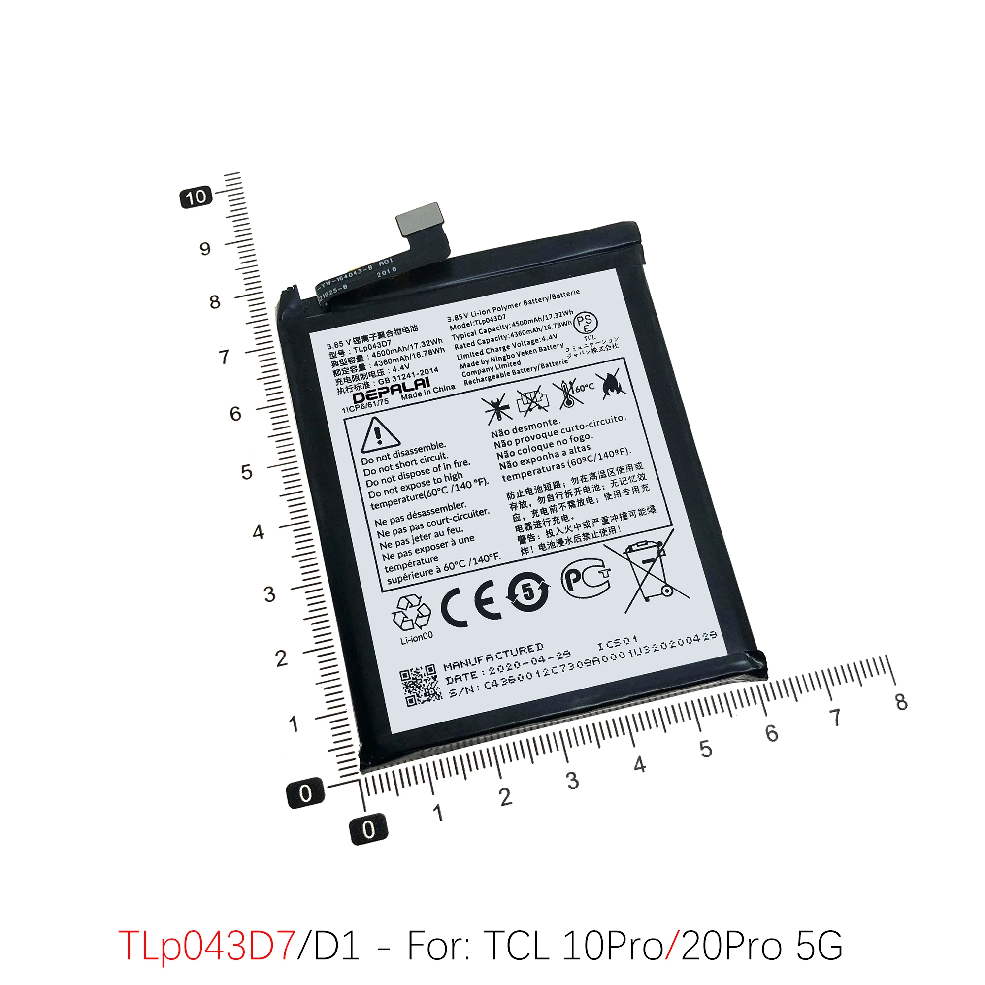 TLp030EC TLp034B2 TLp038DA Battery For TCL TLp049B7 10L 10SE Y910 One Touch 10Pro 20Pro TLp038E1 TLp043D7 TLp043F1 Batteries