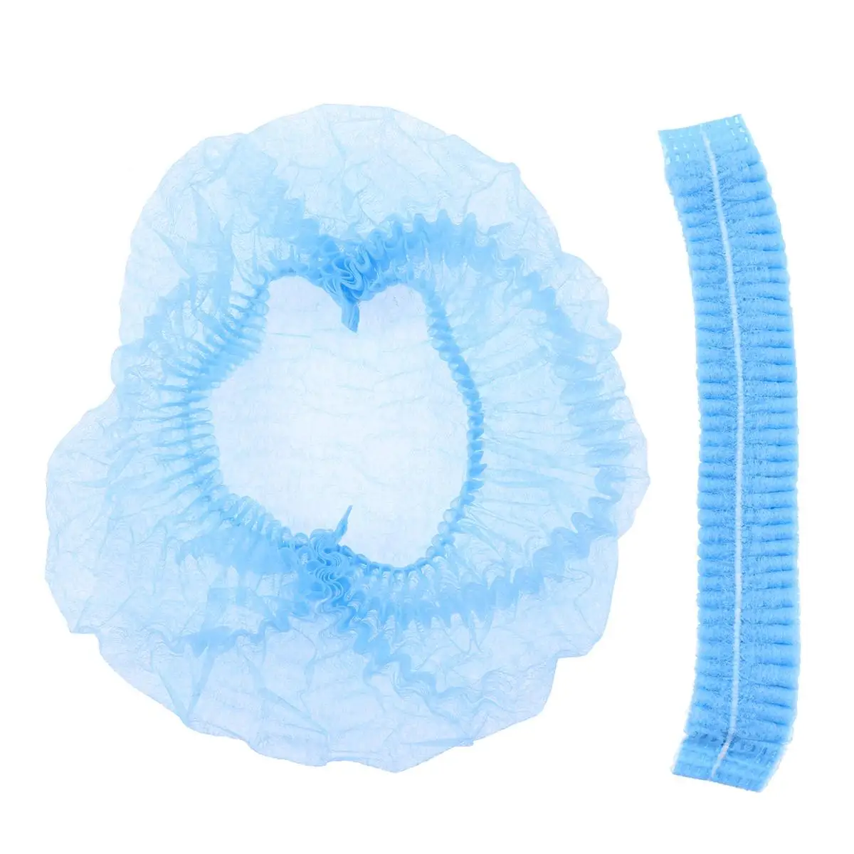 

100 Pcs Non Woven Disposable Caps Dust Hat Breathable Comfortable Folded Design Food Service Medical Lab Home Use