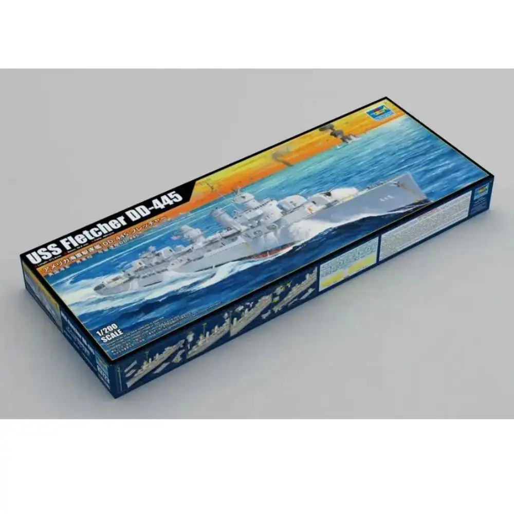 Trompetista 03723 Escala 1:200 USS NAVY Fletcher DD-445 Kit de montagem de modelo destruidor