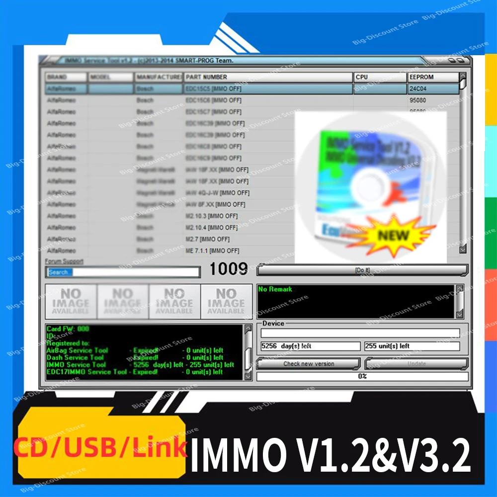 Il più nuovo Software di riparazione auto IMMO SERVICE TOOL V1.2 im-mo off Virgin eeprom IM-M-O KEY PIN CODE calculatordecodifica universale 3.2