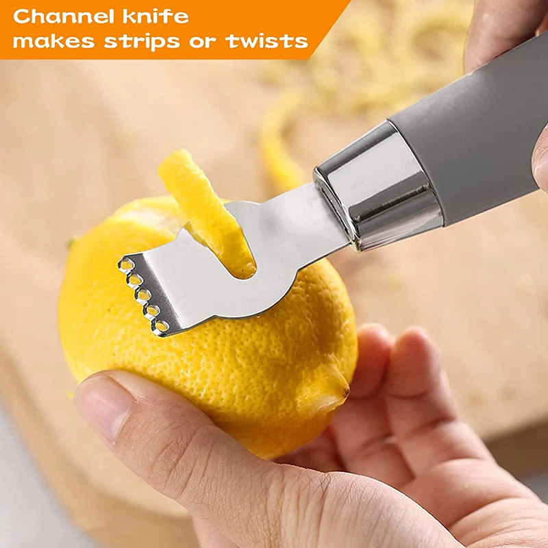 Lemon Citrus Zester Tool Cheese Grater for kitchenaid-Multipurpose grooved channel knife scraper,Stainless steel blade