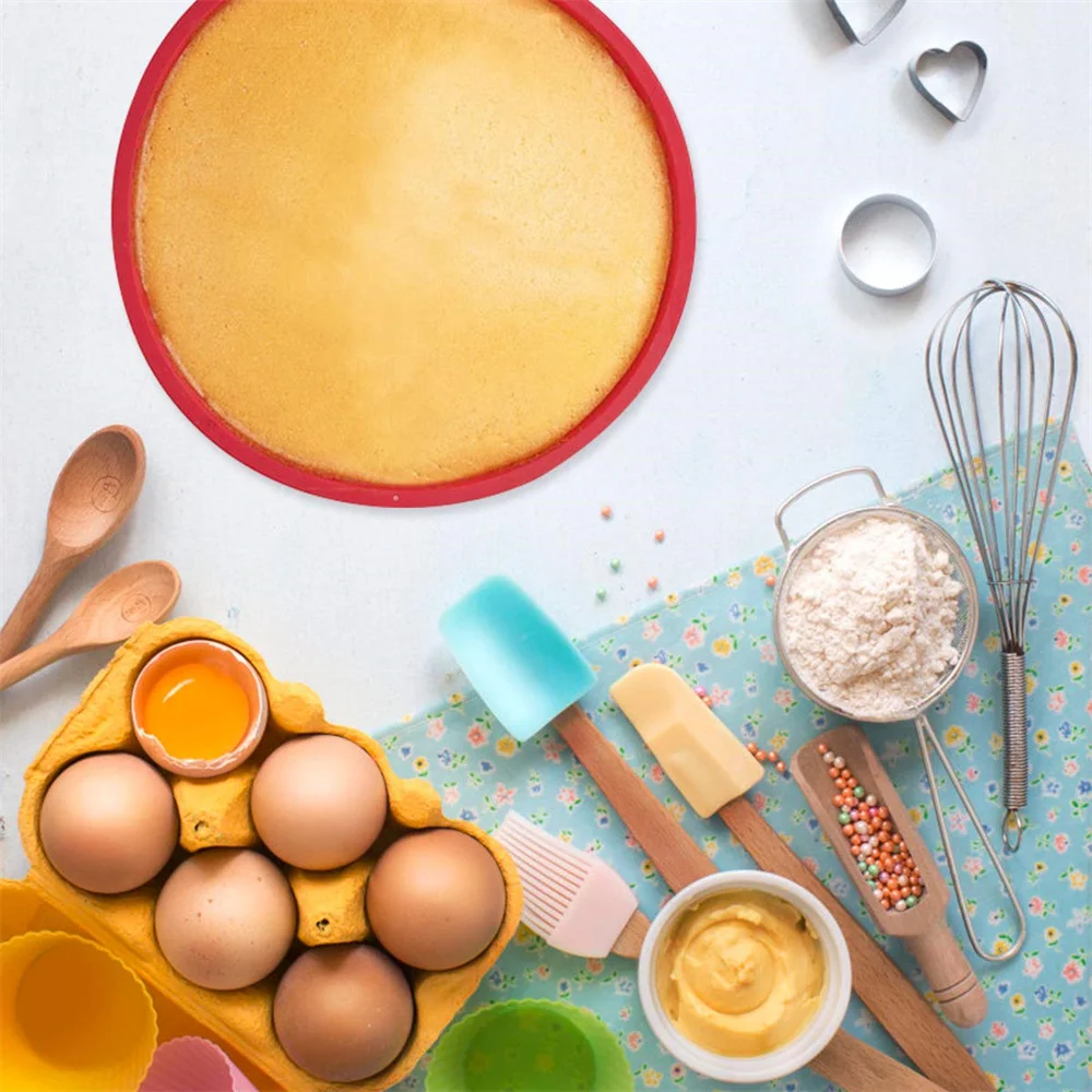 4 6 8 Inch Round Cake Pans Silicone Molds for Baking Layer Cakes Cheese Chiffon Rainbow Cake Baking Pans