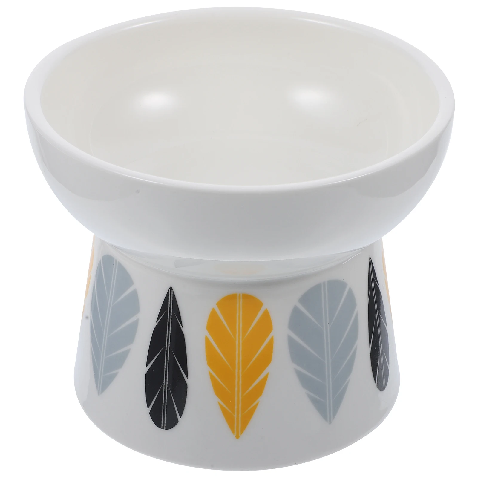 

Ceramic Cat Bowl Adorable Pattern Elevated Feeding Bowl Compact Pet Supply Wear-Resistant Smooth Surface Neck-Strain Free Design
