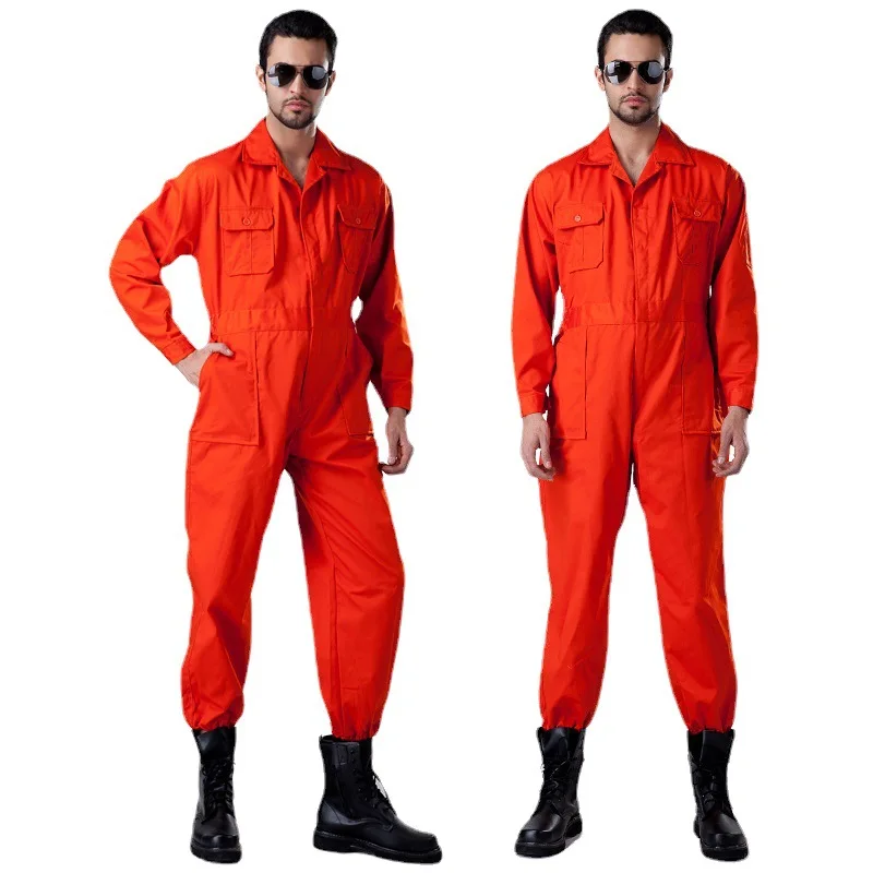 New 2025 Men\'s Pure Cotton Welder Work Clothes Labor Protection Clothing Thickened Fire Retardant Jumpsuit Jumpsuit Overalls 4XL