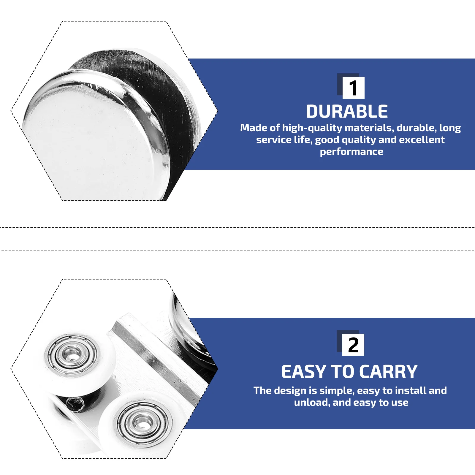 

1pc Durable Shower Door Rollers Bottom Pulleys Replacement Wear Resistant Low Noise Wheels Easy Install for Glass Sliding Door