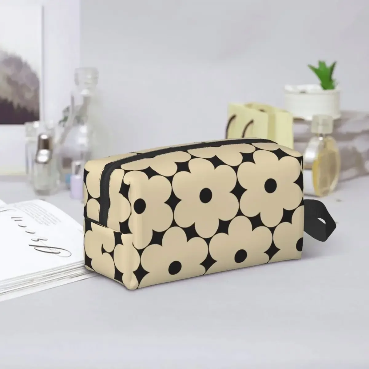 Custom Travel Flower Power Wallpaper Toiletry Bag Portable Makeup Cosmetic Organizer for Women Beauty Storage Bags Dopp Kit Box