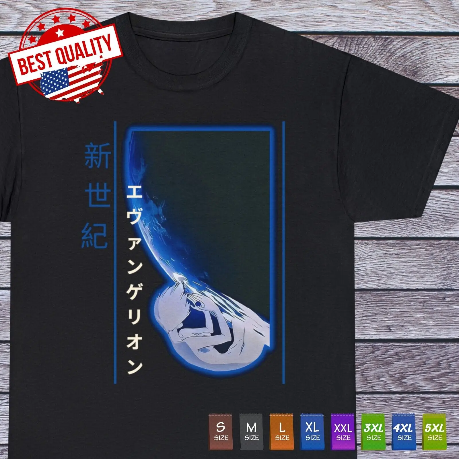 Neon Genesis  Japanese T Shirt Anime Cosplay Manga Rei Ayanami Otaku