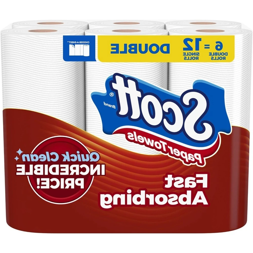 Double Rolls Paper Towels Choose A Sheet 6 Rolls 12 Regular Rolls 108 Sheets Per Roll Kitchen Cleaning Towels Absorbent Disposable Paper Towels