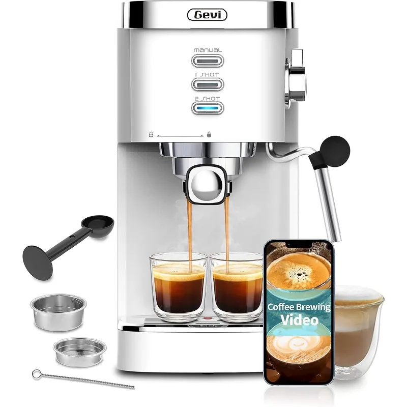 

Gevi Espresso Machines 20 Bar Fast Heating Automatic Cappuccino Coffee Maker with Foaming Milk Frother Wand for Espresso