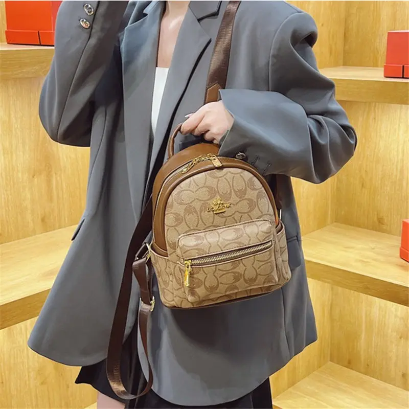 New ladies backpack bag women's large-capacity backpack purse high-quality leather ladies retro bag student bag travel bag
