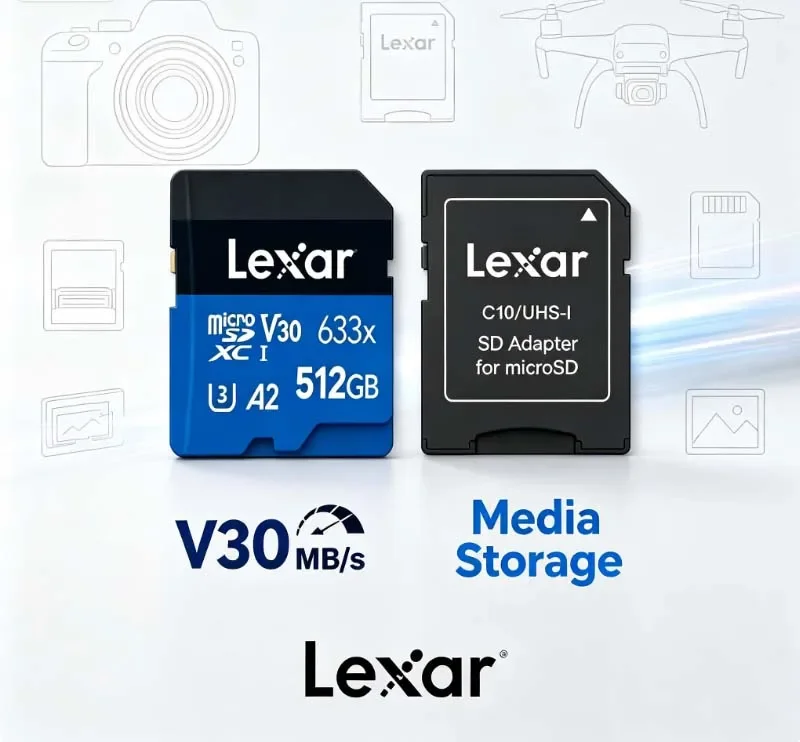 Lexar 633x MicroSD Flash TF Cards High-Performance Memory Card MicroSDHC MicroSDXC UHS-I BLUE Series 32GB 64GB 128GB 256GB 512GB