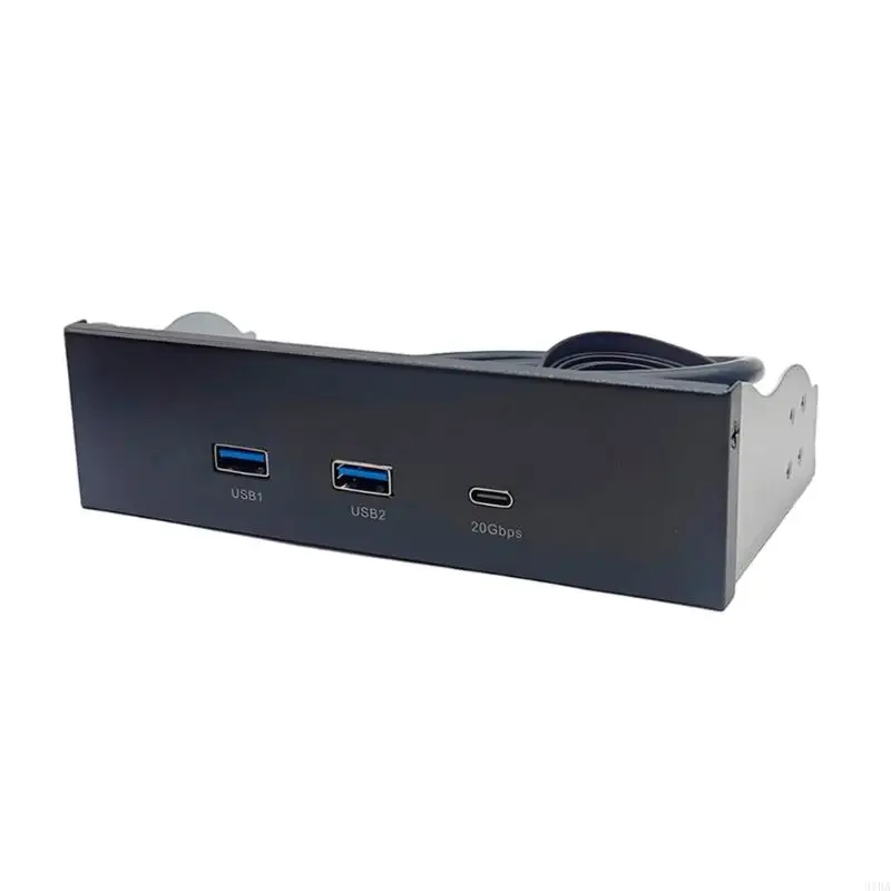 5.25Inch Drive Bay Panel USB3.2 Type C Hub for PC Cases with Double USB A Port and Fast Speed Type C Port