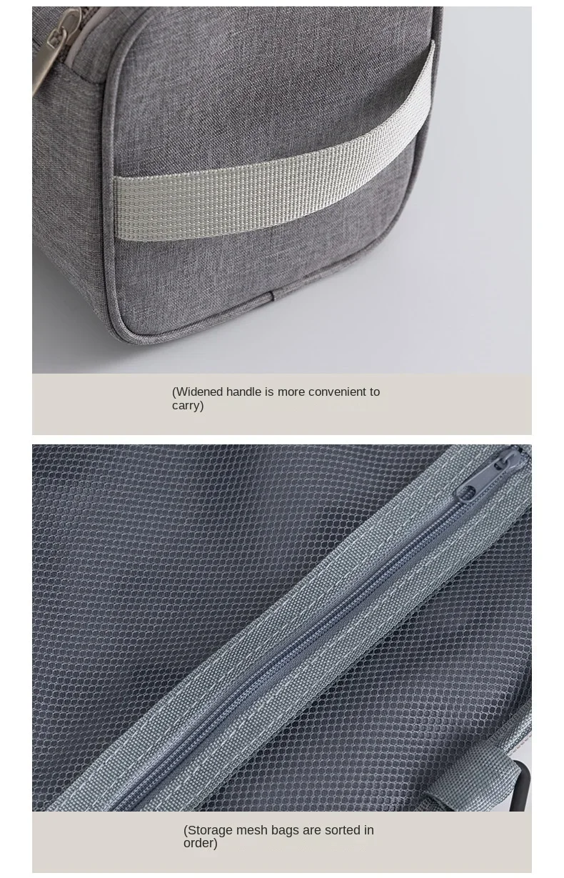 Wasserdichte Männer Kosmetische Lagerung Tasche Hohe Kapazität Nylon Reise Kulturbeutel Organizer Hängen Frauen Zipper Make-Up Waschen Beutel – Detail 12