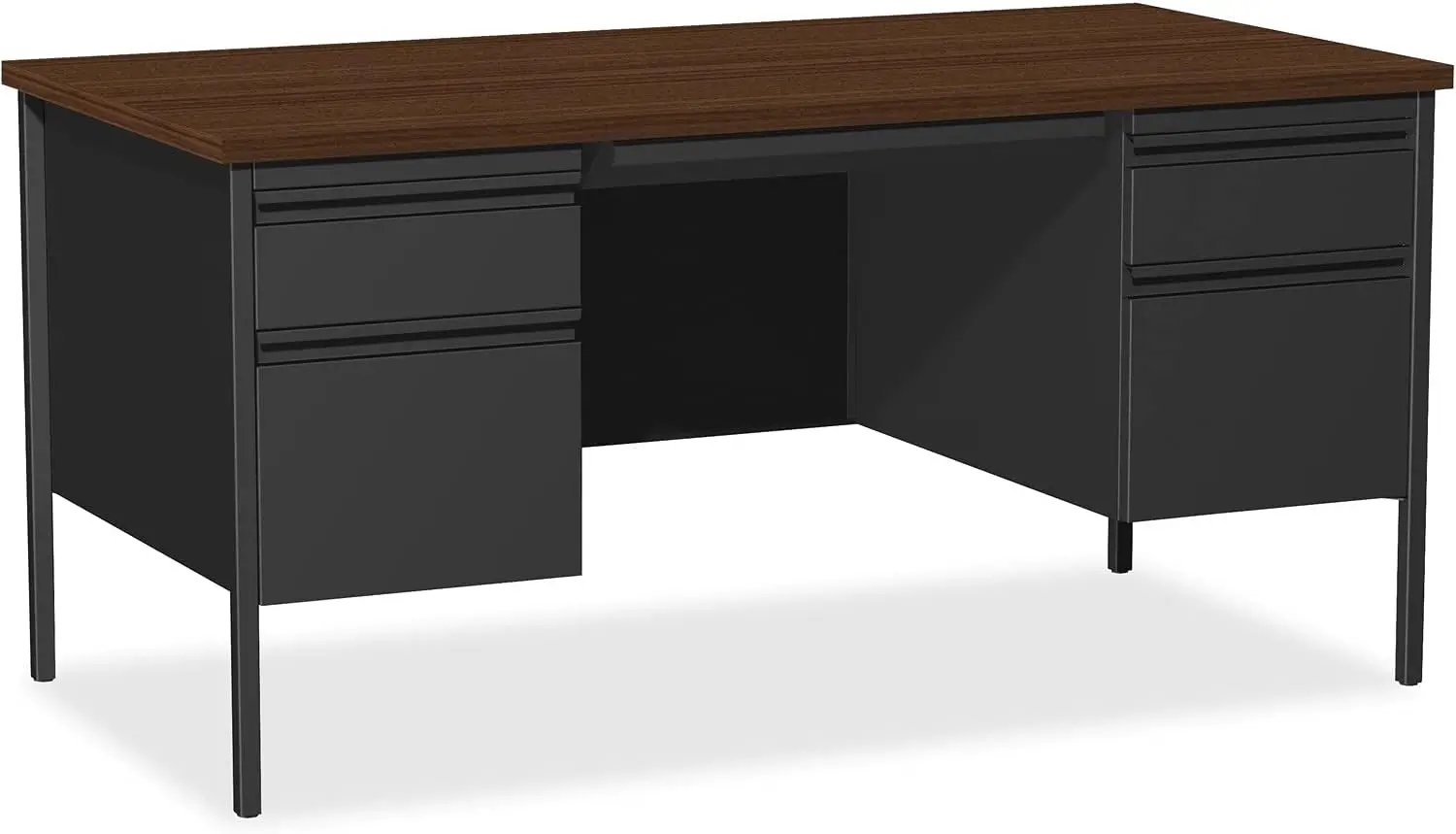 

Lorell Double Pedestal Desk, Black Walnut, 60 by 30 by 29-1/2-Inch