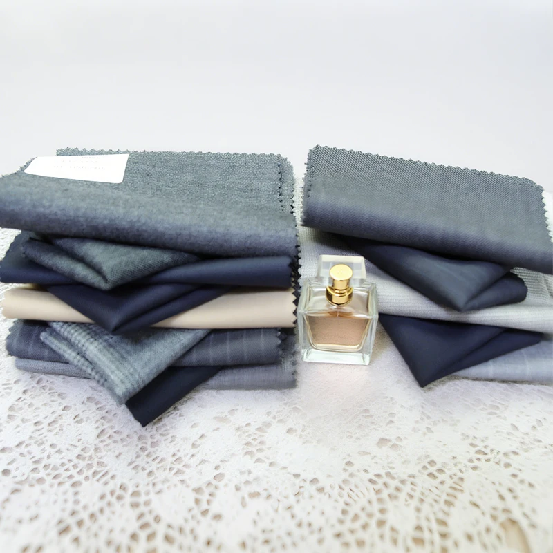 Anti-Static Wool Gongsi Brocade Dark Navy Gloss Fabric Cloth Fabrics For Sewing Civil Servant Suit Waistcoat Material