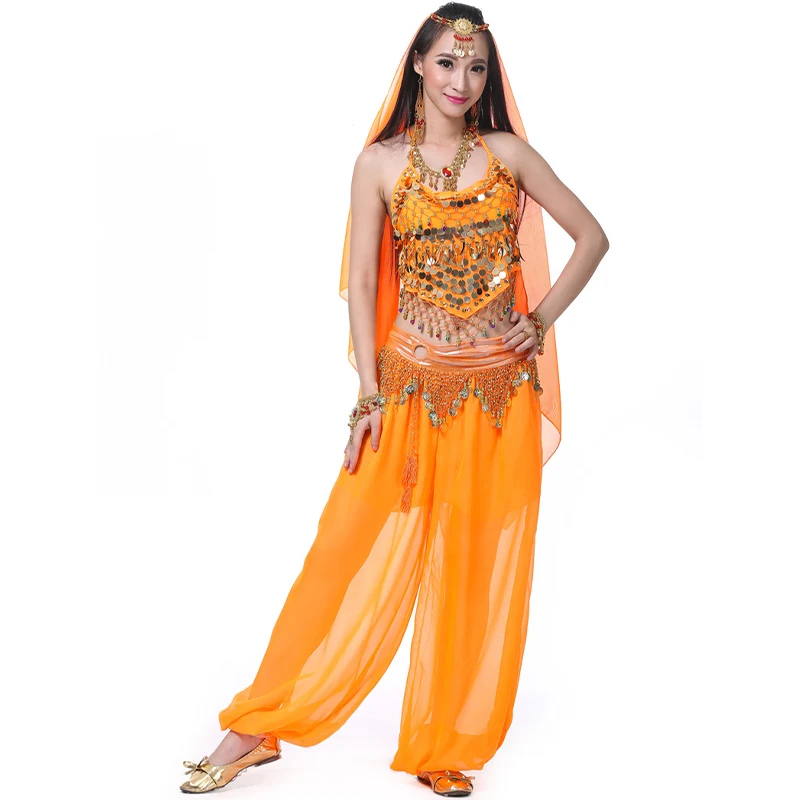 2024 Adult Belly Dance Costume Set Oriental Indian Dance Outfit Halloween Dance Wear Suit For Women Sequin Training Suit Clothes