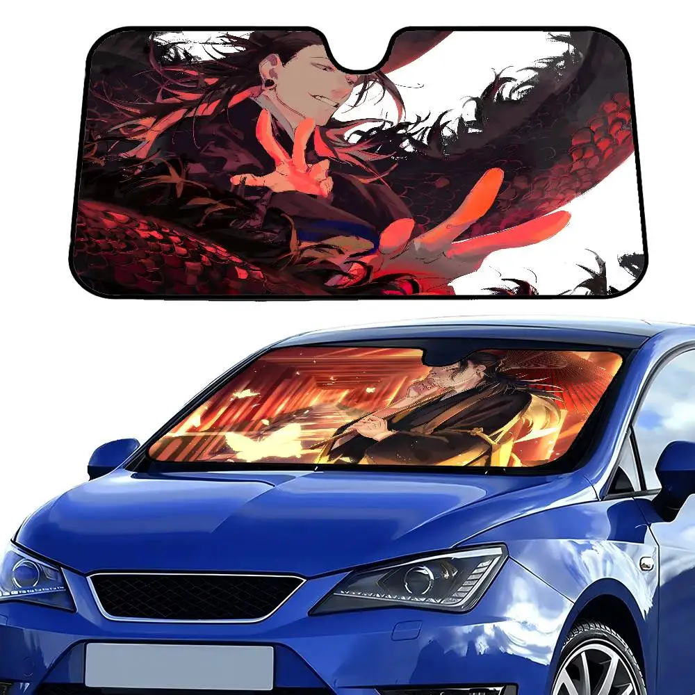 

G-Geto S-Suguru Windshield Sunshade Anime Cute Car Front Windshield 70x130cm Sun Visor Heat Reflector