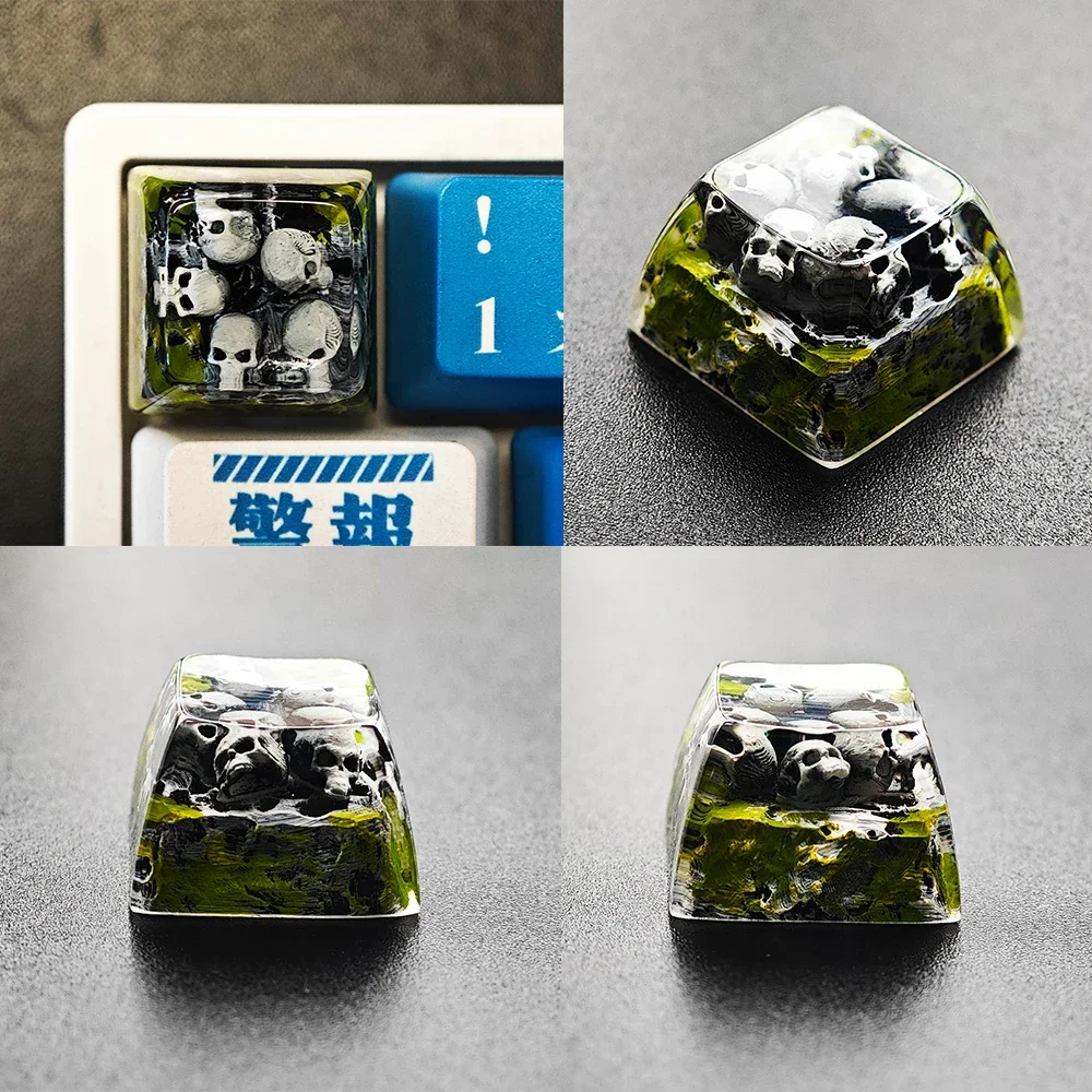 Mechanical keyboard personalized resin keycap skull soul light transmission handmade creative Epoxy gift