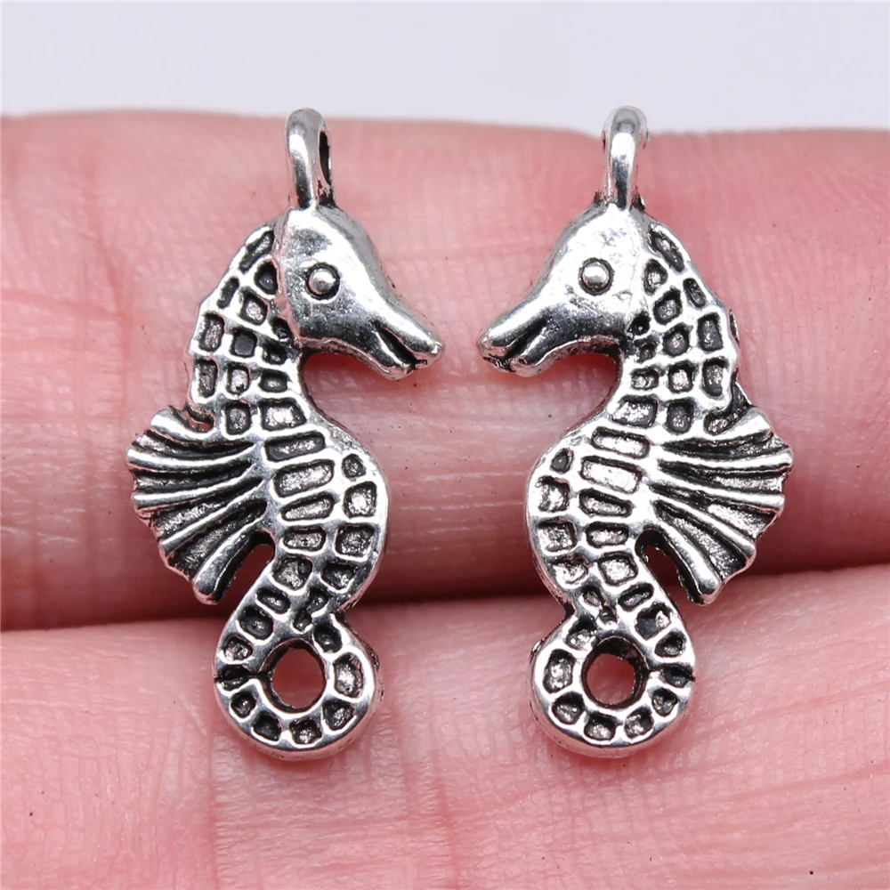 WYSIWYG 10pcs 23x11mm Seahorse Pendant For Jewelry Making Seahorse Pendants Charm Hippocampus Charms