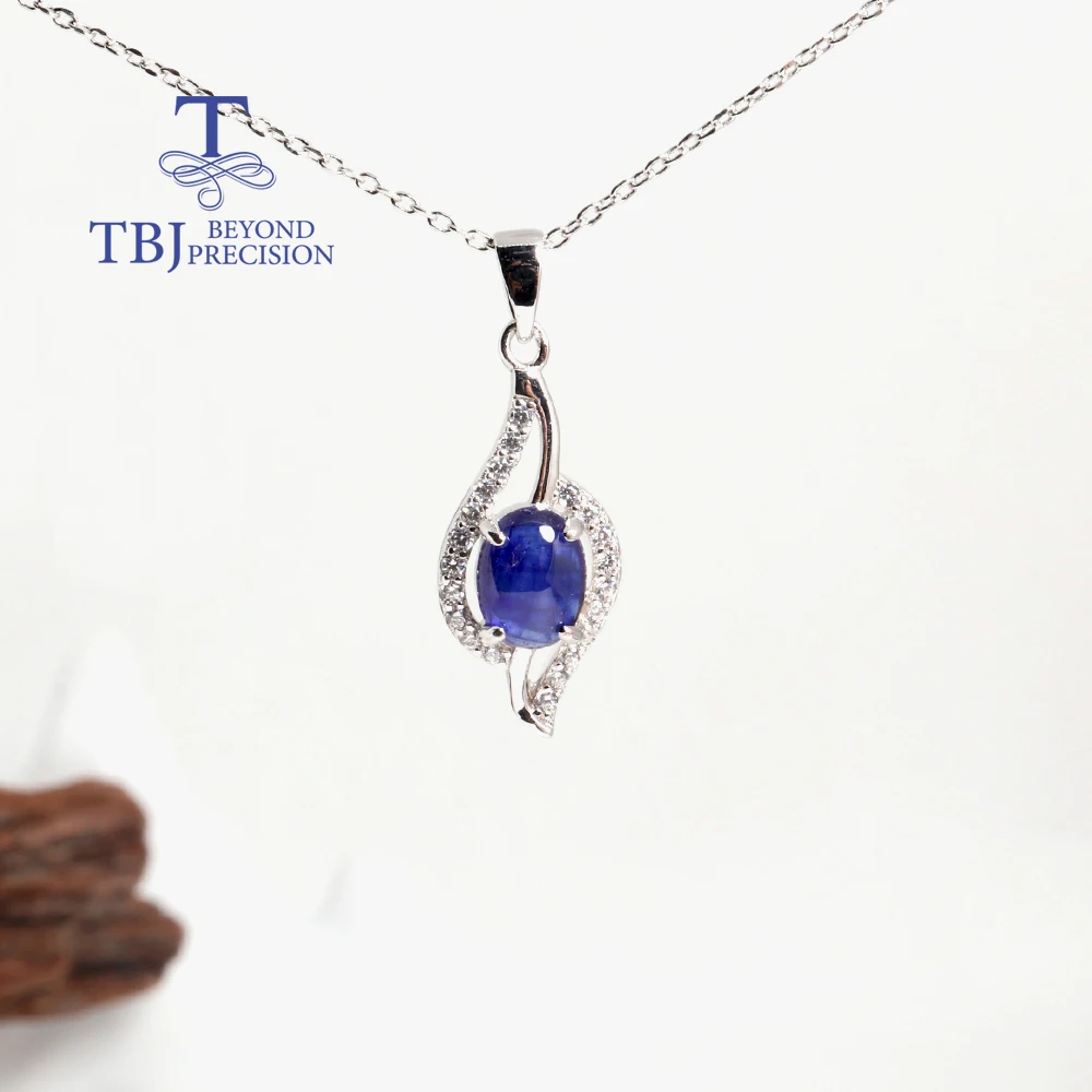 Luxury September Birthstone Natural filled glass sapphire silver pendant necklace Lady Anniversary & Banquet & birthday gift