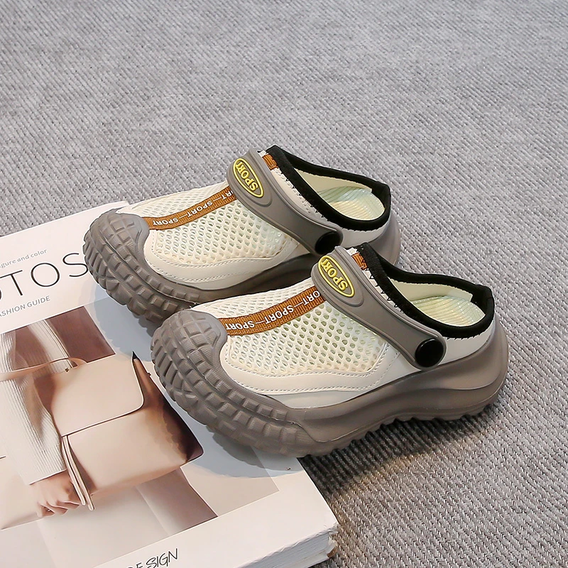 

Summer New Boys EVA Sandals Non-slip Wear-resistant Thick Sole Comfort Kids Outdoor Beach Fashion Girl with Mesh Fabric Slippers