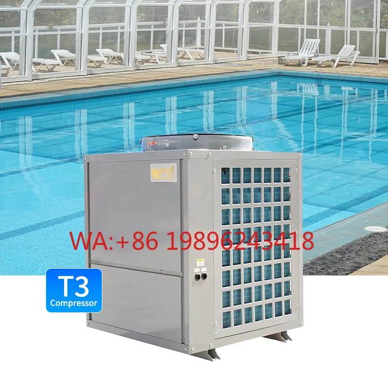 25 кВт WiFi-управляемый тепловой насос воздух-вода для бассейнов (нагрев и охлаждение), на солнечной/электрической энергии, для коммерческого использования