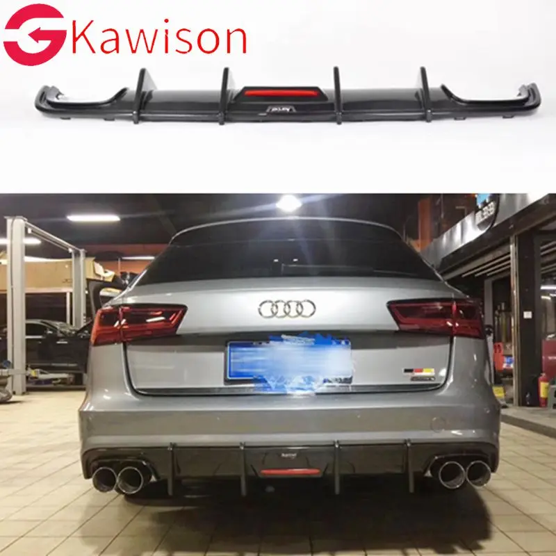 A6 C7 S6 carbon fiber rear bumper diffuser rear lip for Audi A6 wagon body kit 2012-2016