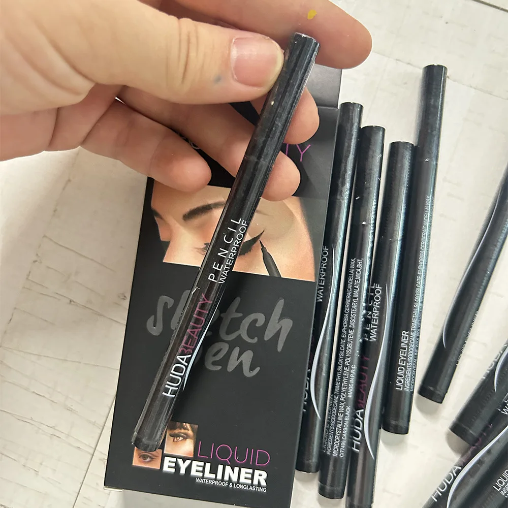 Huda schwarz flüssiger Eyeliner Stift wasserdicht langlebiges Augen Make-up glatte Eyeliner Bleistift heiße Kosmetik