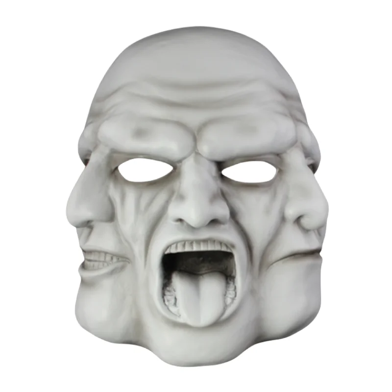 HEISS! Halloween Dreiseitige Maske Vollgesicht Halloween Spukhaus Horror Cos Dress Up Requisiten Gruselige Kapuze Mann Harz