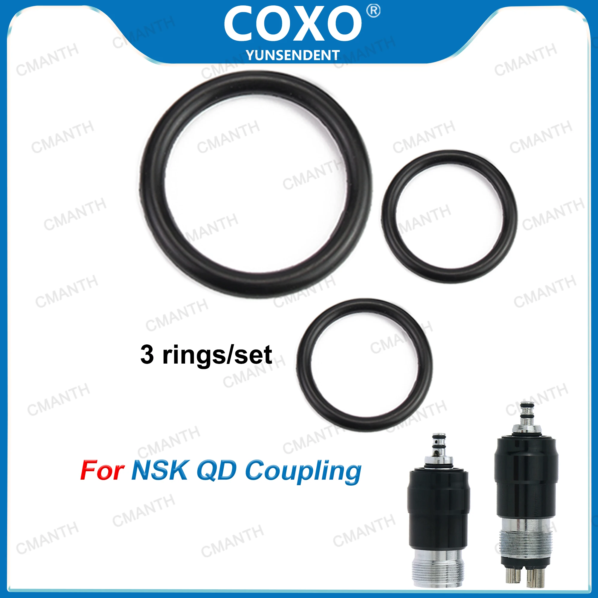

3Pcs/Set O-Ring For NSK Turbine Coupler Coupling 2Hole 4Hole Universal Replacement Kit
