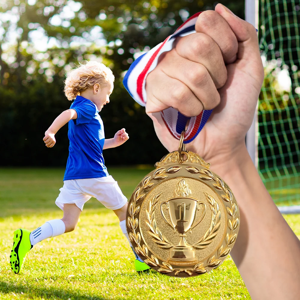 10 قطع من ميداليات الجائزة الذهبية والفضية والبرونزية مقاس 2 بوصة جوائز الكأس المعدنية للمسابقات الرياضية والحفلات والتهجئة النحل