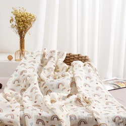 Elinfant Cute Soft Print Baby Towel Wrap 120x110cm Bamboo Cotton Baby Muslin Swaddle Blanket