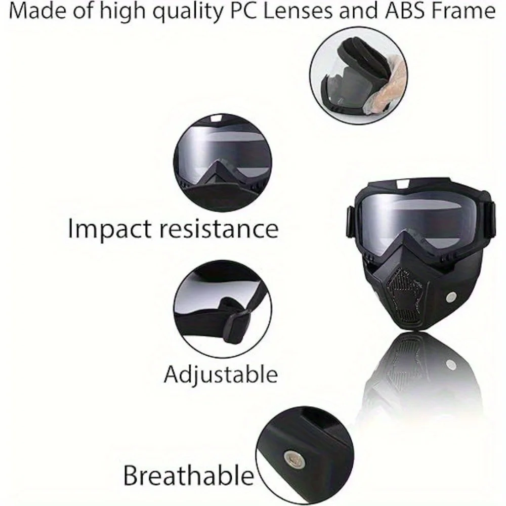 Outdoor-Sport Vollgesichtsmaske mit Farbigen Gläsern, 6 Farben Verfügbar, Modische Schutzmaske für Outdoor-Aktivitäten – Detail 2