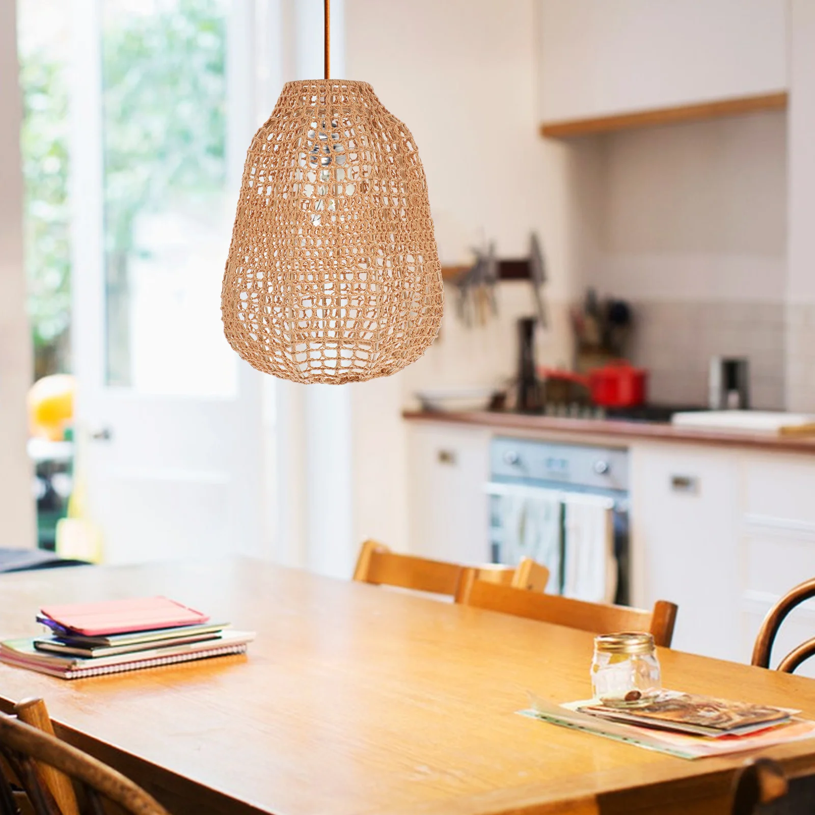 

Handmade Cotton Rope Lampshade Boho Woven Decorative Light Shade Replacement For Ceiling Pendant Floor Chandeliers Wall Sconces